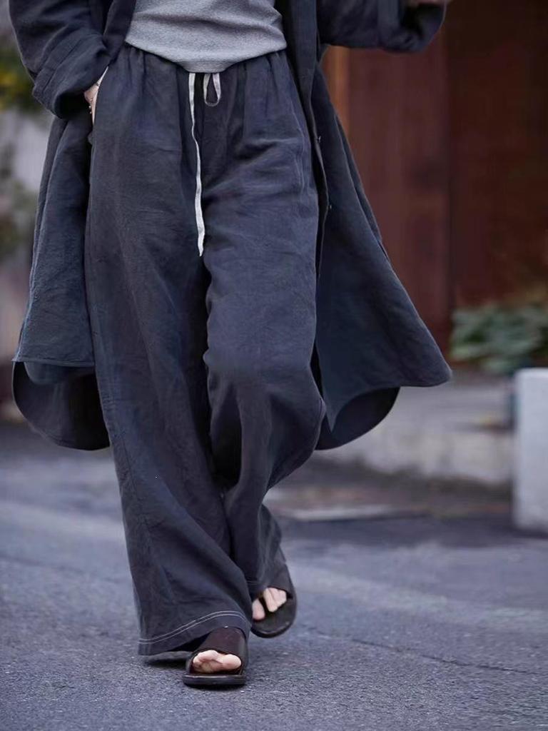 Women's Retro Summer Patchwork Elastic Waist Casual Pants