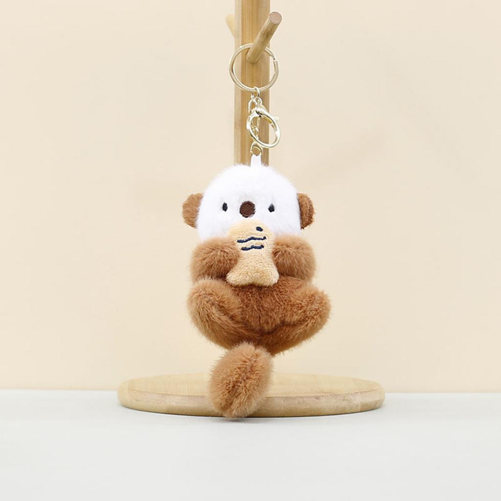 Otter Bag Charm Purse Decoration Plush Keyring Bags Accesories Cartoon Keychain for Women Kids and Animal Enthusiasts