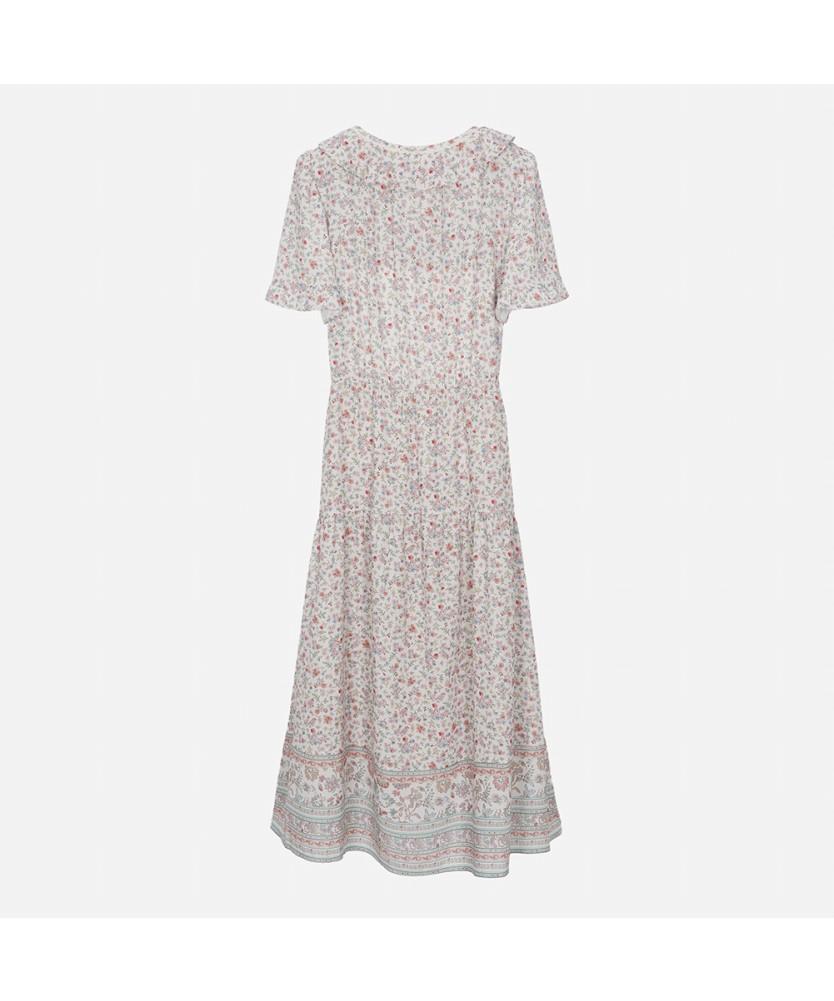 Thursday Island Flower V-Neck Border Mix Dress_T254Mop251W