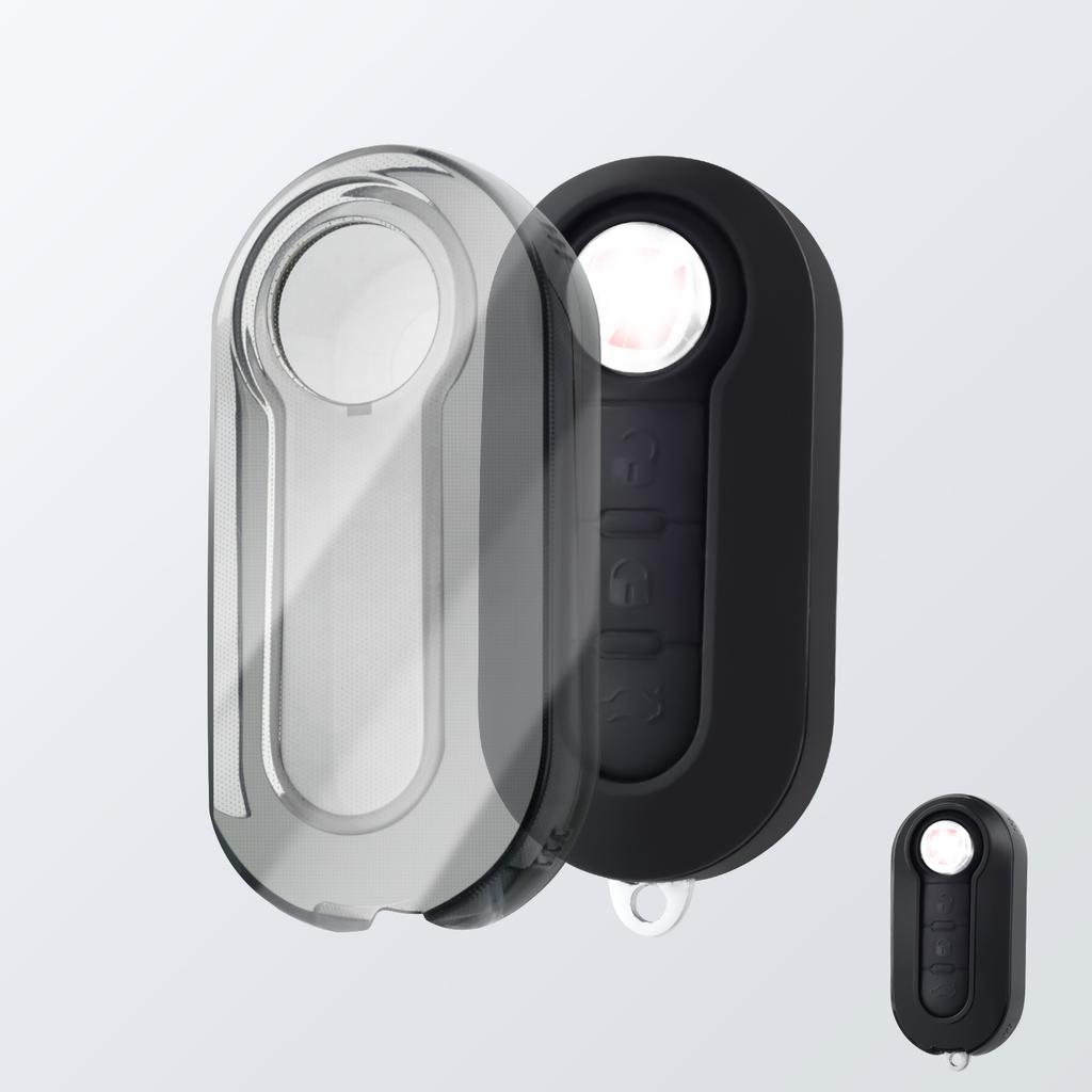 Transparent Folding Car Remote Key Shell Case Cover For Fiat 500 Panda Stilo Ducato Punto Doblo Bravo Protected Accessories