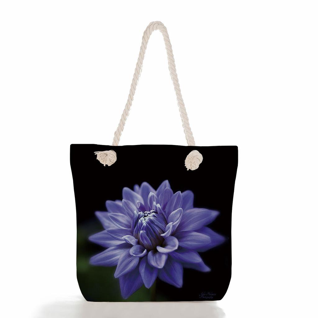 Multifunctional Flower Printed Thick Rope Shoulder Beach Bag 7585