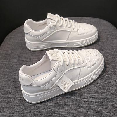 Leather Platform White Shoes Versatile Spring New Soft Sole Single Shoes Casual Shoes Women's Sports Shoes Board Shoes