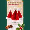 Christmas and New Year Hats, Shop Windows, Interior and Exterior Decorations, Red Paper Honeycomb Ball Hats, Three-dimensional Design