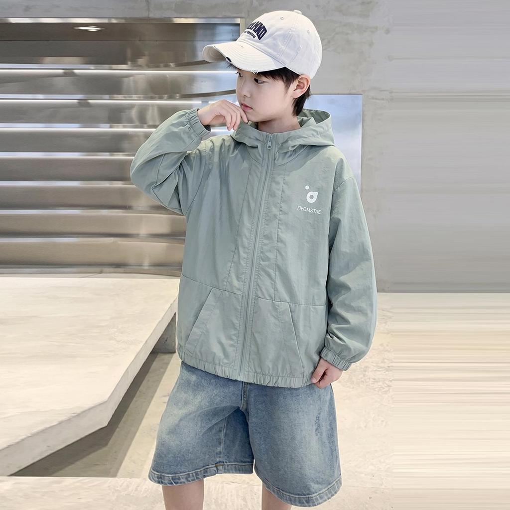 Summer 2026 Kids' Lightweight Sun Protection Jacket - Trendy Korean Style for Boys
