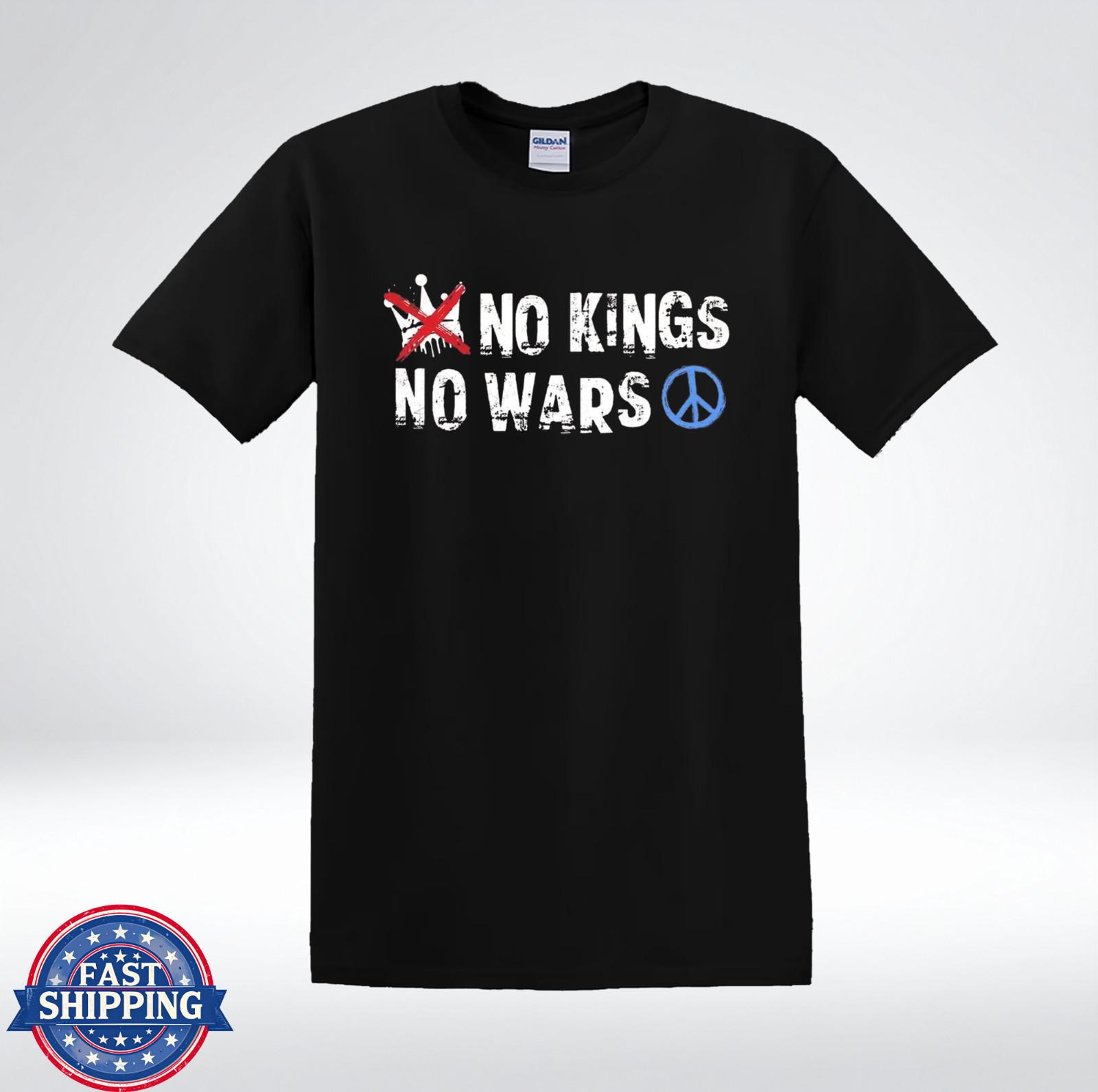 No Kings No Wars Peace Sign Anti War Protest T-Shirt M