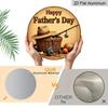 2D Flat, 1pc Vintage Aluminum Father's Day Sign - Round Rustic American Style Wall Decor with Fishing & Outdoor Theme, Pefect for Man Cave, Garden