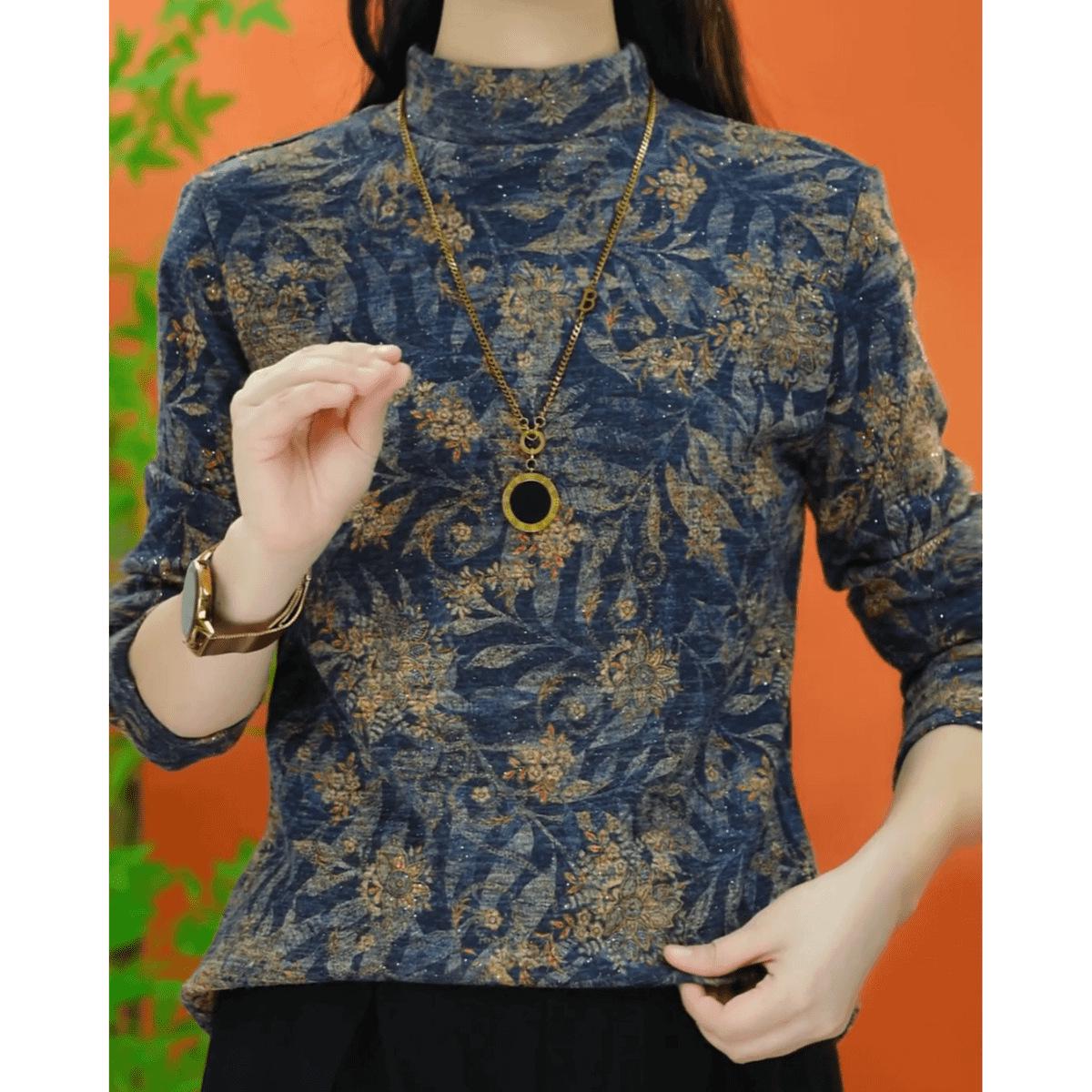 

Silver Sequin Autumn/Winter Long Sleeve T-shirt for Women & Moms, Age-Reducing Inner Layer, Warm Base Layer XL (110-125 lbs)