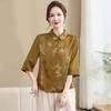 Elegant New Chinese Style Short-Sleeved T-Shirt for Middle-Aged Women