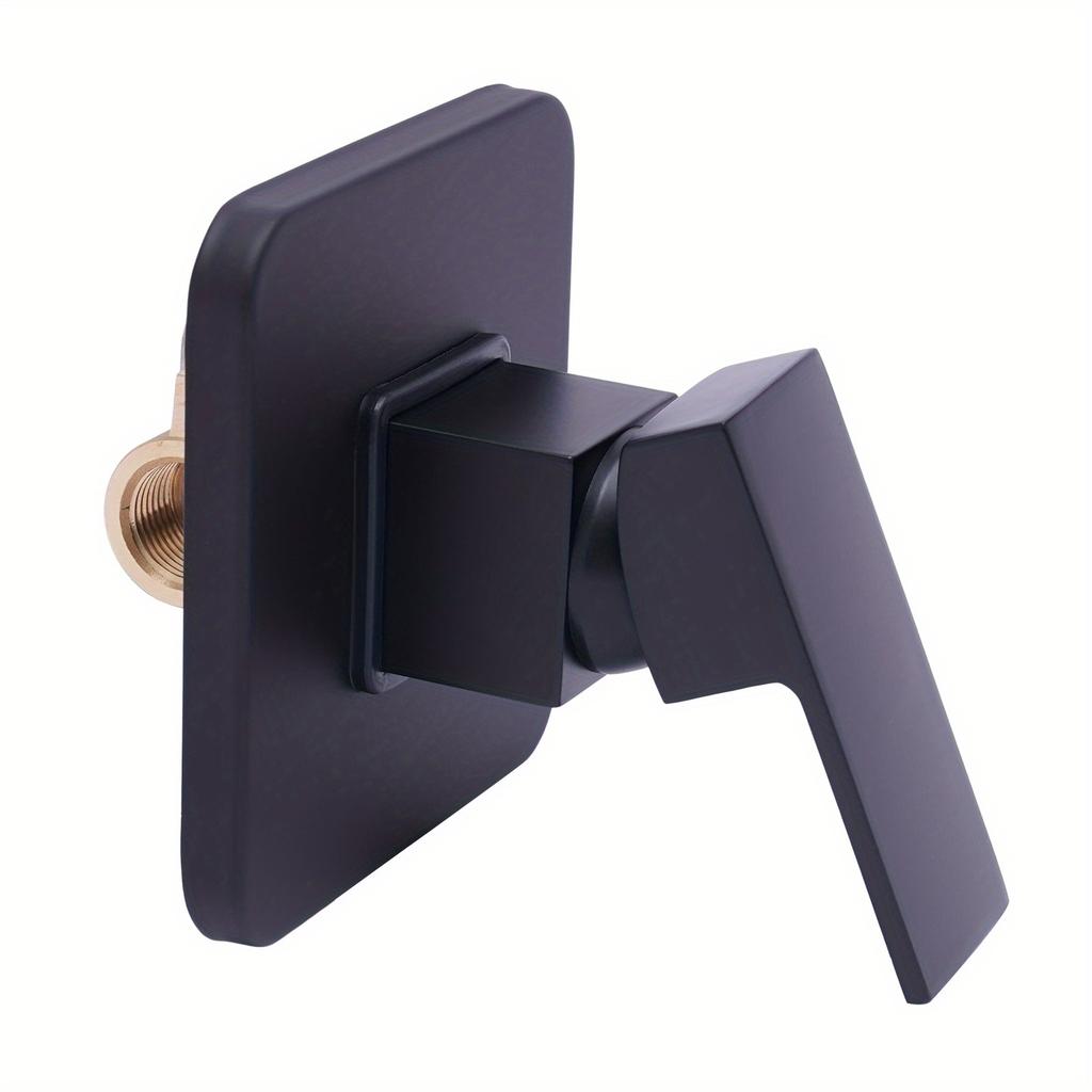 Shower Valves Wall Mount Copper Faucet Shower Rough-In Valve Bathroom Trim Kit Single Handle Tub Shower Valve Mixer, Matte Black