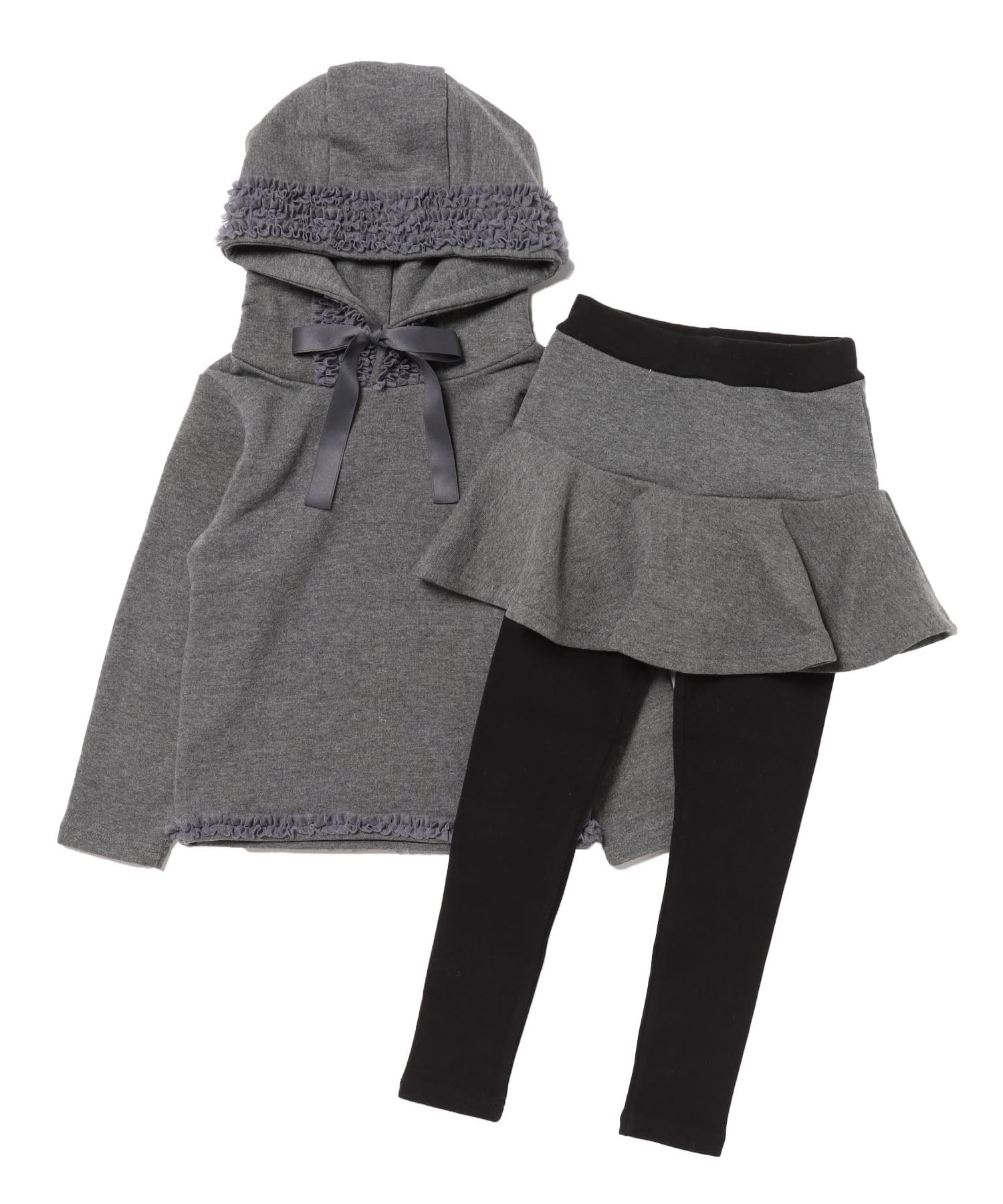 

Merle baby ruffles cut and hoodie set [Laura] серый