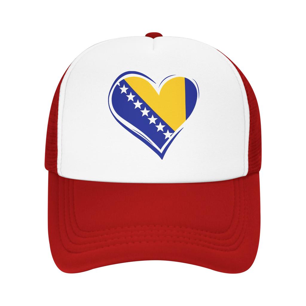 Bosnia and Herzegovina Flag Mesh Baseball Caps Adult Outdoor Trucker Worker Cap  Hat Breathable Summer Trucker Cap