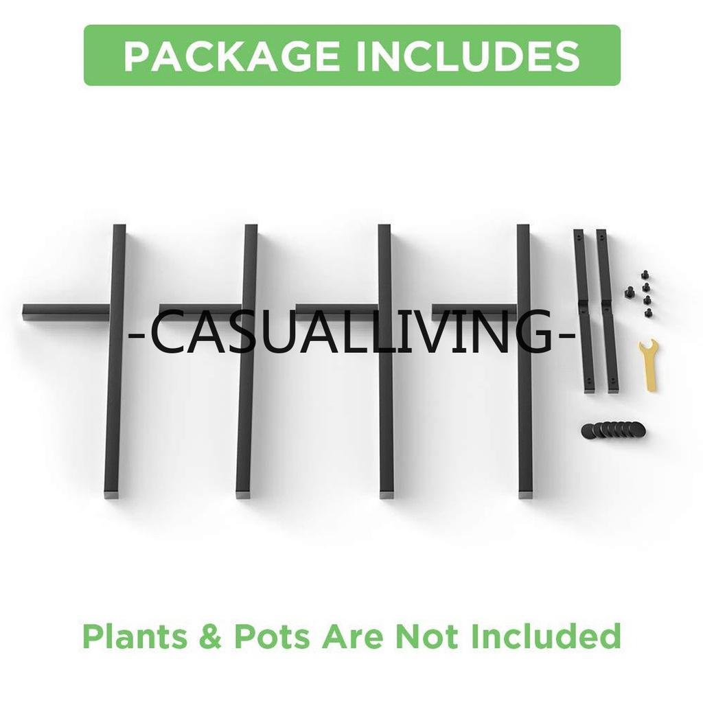 Large Black Metal House Planter Adjustable Plant Stand Plant Flower Pot Holder