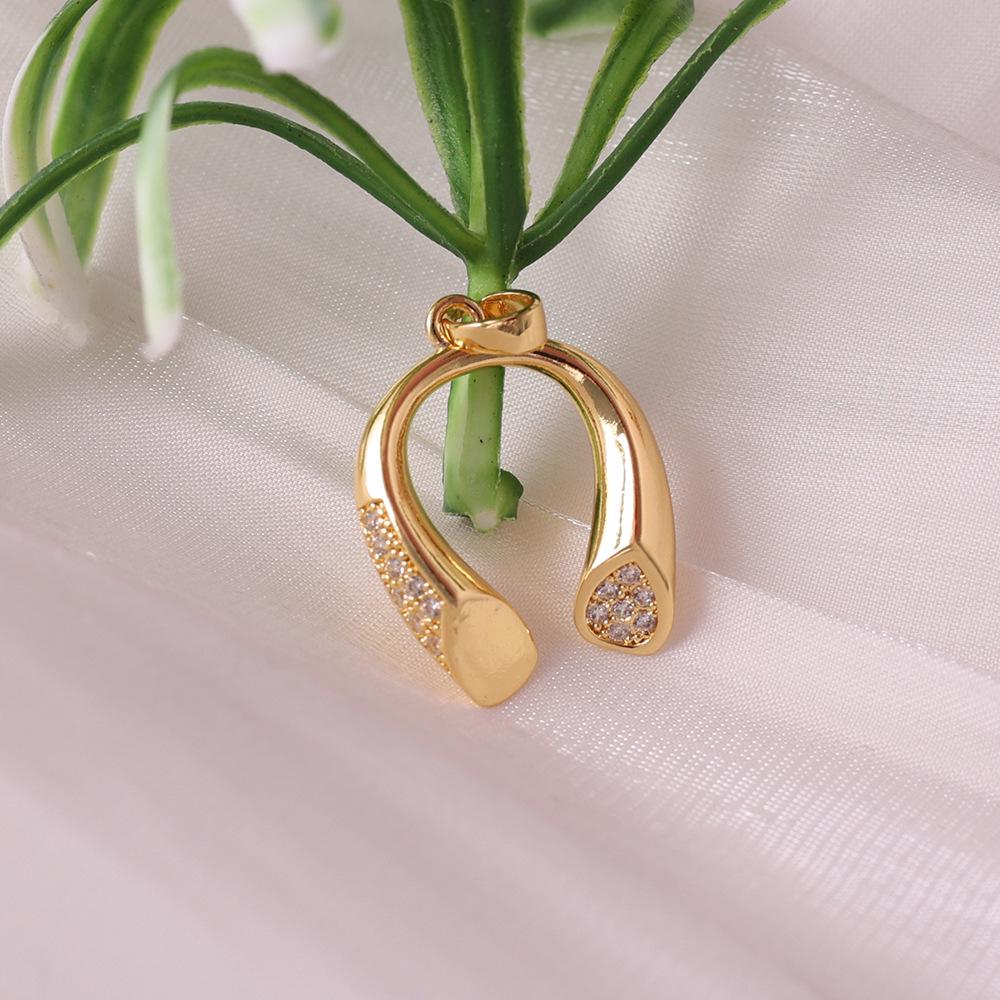 Европейско-американская модная U-образная подвеска из циркония Подкова Ожерелье