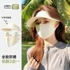 Women Full Face Uv Protection Large Brim Open Top Sun Hat With Integrated Face Shield