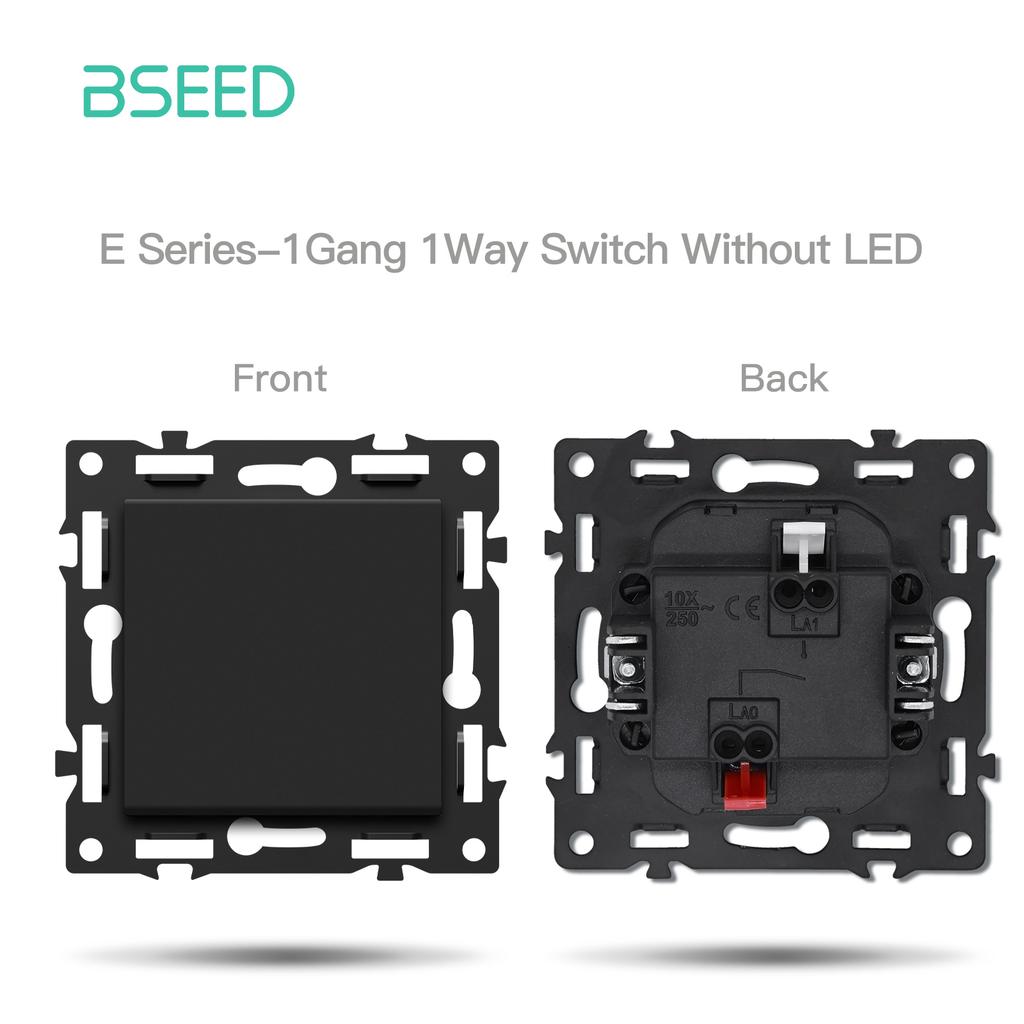 BSEED Switch DIY Modules Light Switch Parts Black Glass/Plastic Frame DIY Combination Wall Sockets TV CAT6 USB-C Charge Key