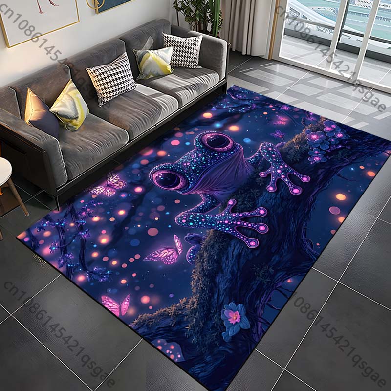 

1PC Fantasy frog and butterflies Print Carpet Rug for Living Room Bedroom Sofa Doormat Home Decor Non-slip Floor Mat 40x60cm