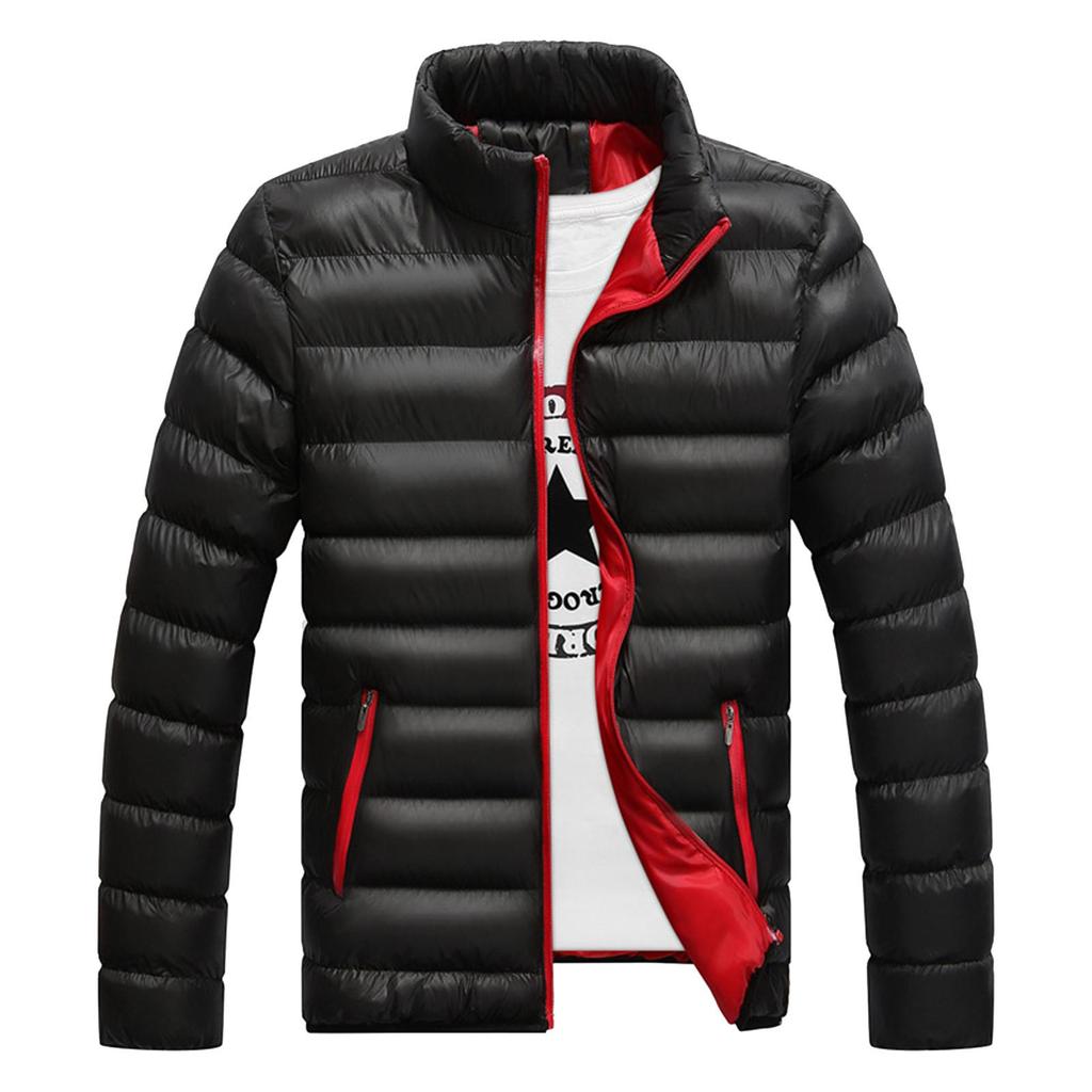 Casual, Warm, Stand Collar, Slim, Winter, Zip Coat, Outwear, Jacket, Top, Blouse