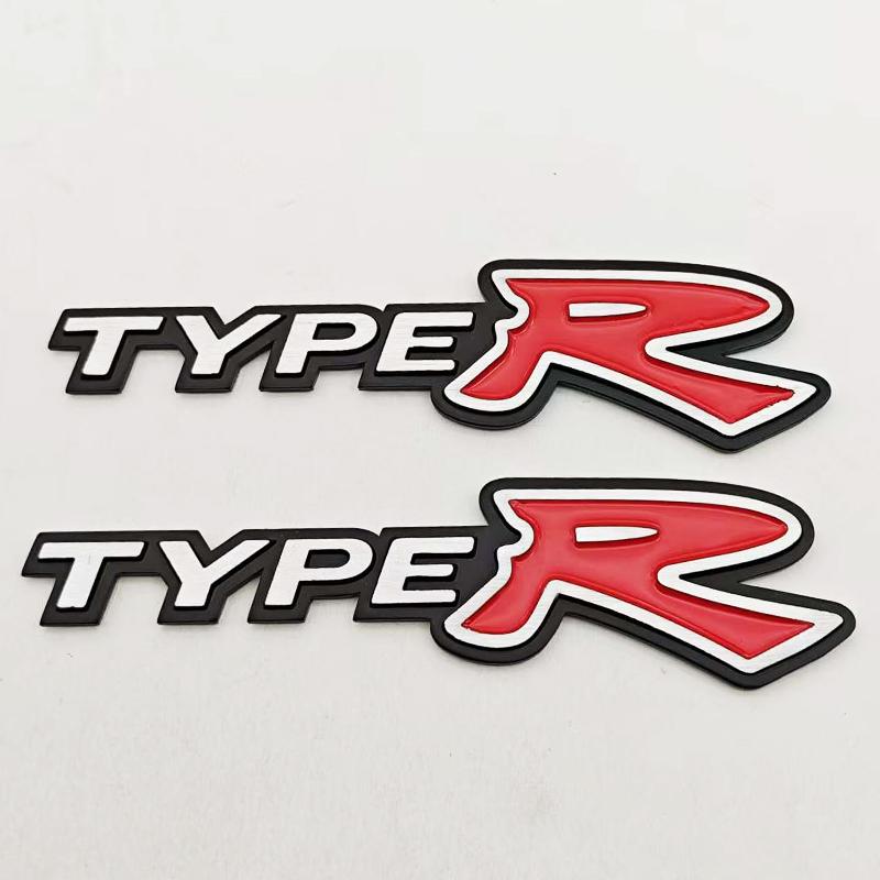 3D Metal Car Sticker Logo TypeR Badge Emblem For Honda CIVIC Type R FD2 FD FA 5 Mugen TypeR Racing Auto Styling Accessories