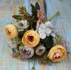 LA100 European Style Handmade Artificial Silk Peony Small Handle High Quality Wedding Decoration Bouquet for Home Back To School