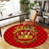 1pc Crown Red Round Chair mat Area Rug - Non-Slip, Floor Mat for Office, Bedroom, and Indoor Decor c1125585