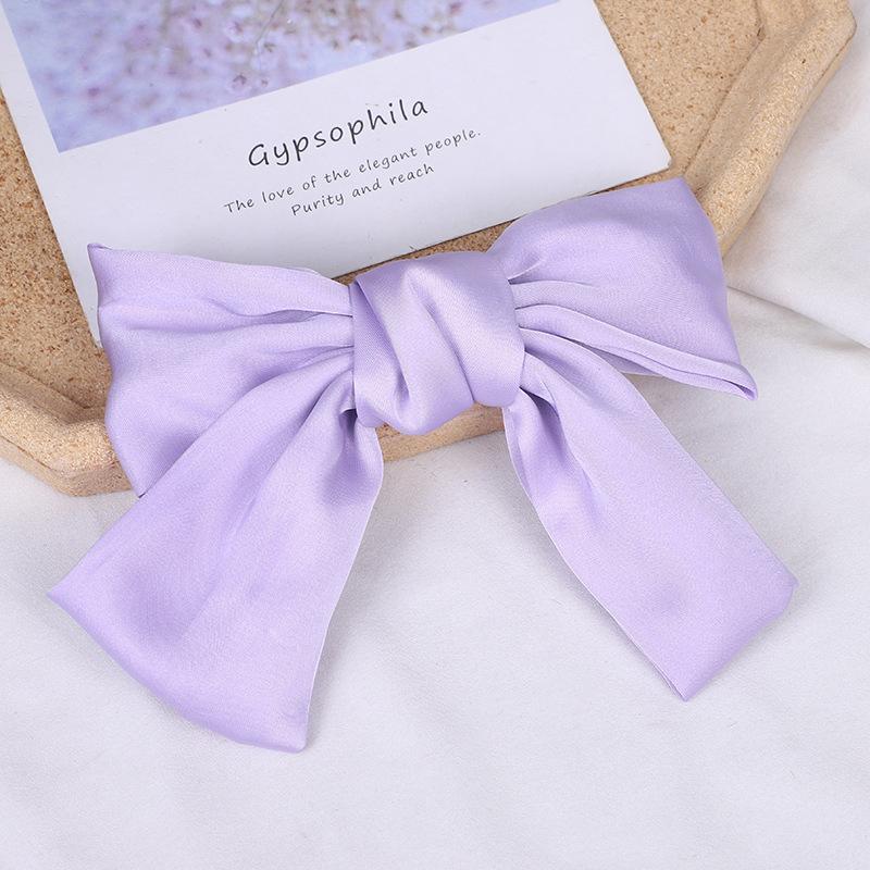 Fashion Ribbon Bow Hair Clips for Women Large Bow Hairpin Girls Satin Trendy Ladies Hairgrips Cute Barrette Hair Accessories