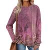 Women's Printed Lightweight Brushed-Cotton Round Neck Top