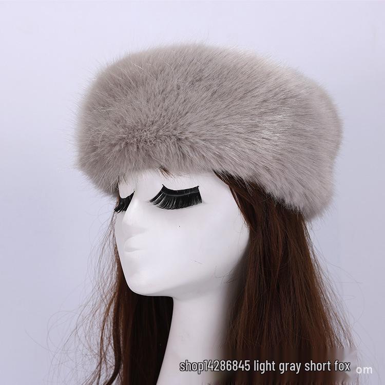 

Еластична чорна штучна монгольська хутряна пов язка на голову з капюшоном, жіночий аксесуар для волосся Headband