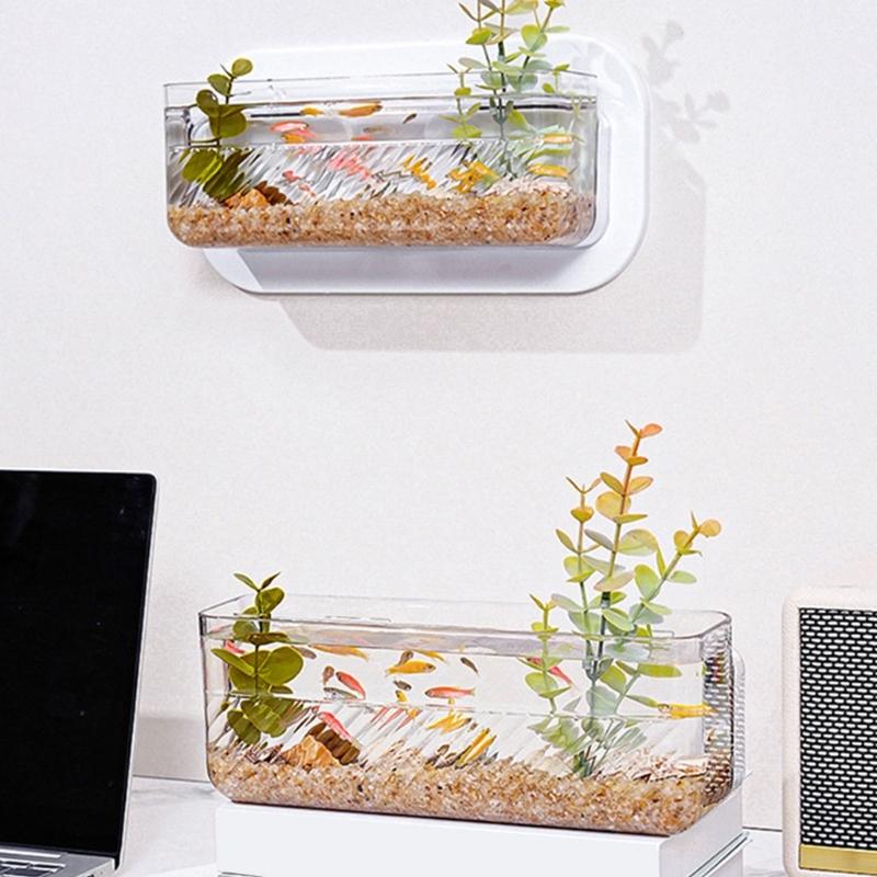 Wall Hanging Aquariums Tanks Office Wall Fish Tanks Wall Mounted Fish Bowl for Modern Home Decoration