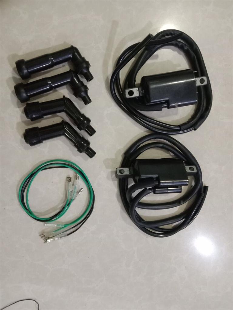 2Set For Honda Motorcycle CB350F CB400F CB550F CB500 CB550K Ignition Coil W/ Cap