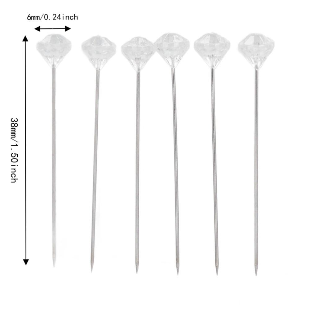 300Pcs Clear Crystal Rhinestone Head Pins Straight Shank Floral Wedding Pins Bouquet Decoration