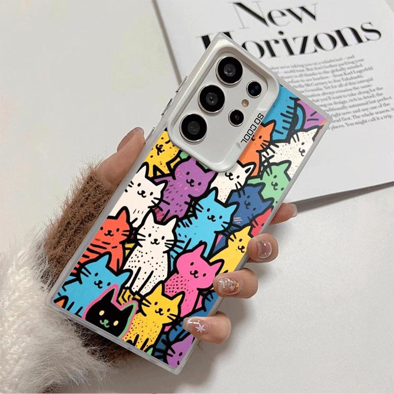 Cartoon Cute Cats Theme Shockproof Phone Case for Samsung Galaxy S26 Edge S25 Ultra S24 FE S23 Plus S21 Cover Anti Fall Fundas