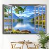 1 Curtain Background Lake and Mountain Scenery Natural Landscape Wall Decoration for Home and Office Seasonal Decoration