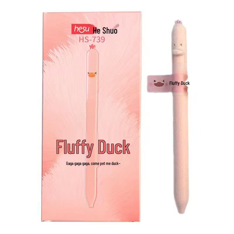 

Heshuo HS-739 Fluffy Duck Gel Pen - Cute 0.5mm Clickable Black Pen for Students and Exams 0.5mm
