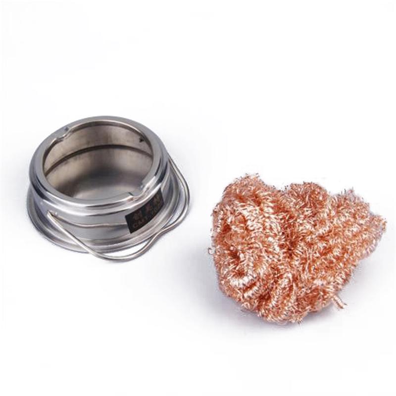 Steel Wire Solder Tip Cleaner Soldering Iron Mesh Cleaning With Stand New