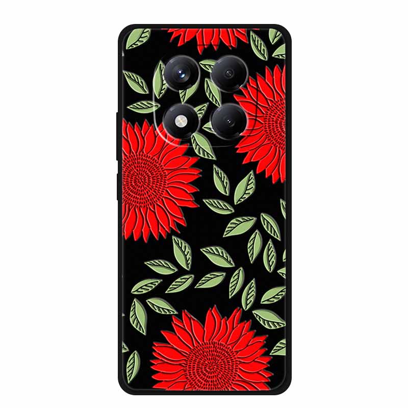 3D Flowers Emboss Fundas For Redmi Note 15 5G (China) Case Soft Silicone Phone Cases For Note 15 5G For China Covers Shell Coque