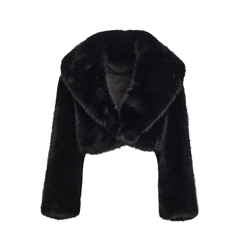New imitation fur short coat, fashionable versatile fur coat women's long sleeves