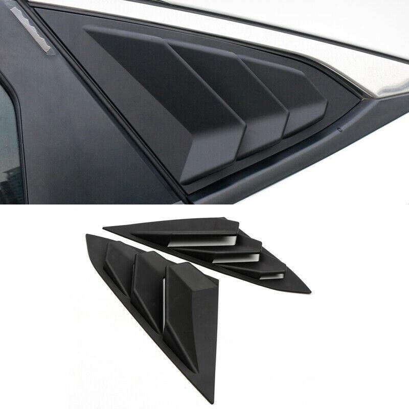 M63K-For Honda Civic 2016- Matt Black Rear Window Louvers Shutters Cover Trim