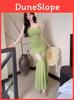 Private Lady Summer Mermaid Dress With Polyester Fabric And Slim Fit For Elegant Wear