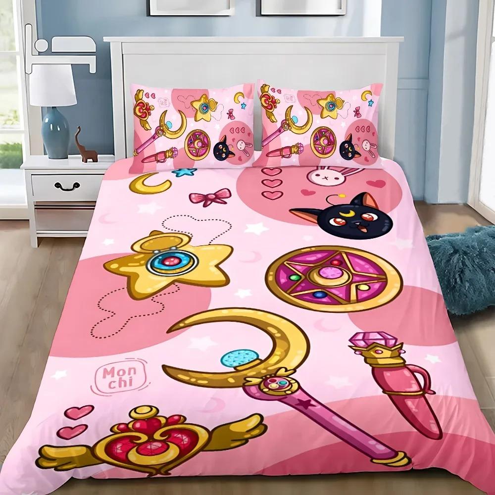 New Japanese Anime Sailor Moon Bedding Set Beautiful Girl Quilt Cover Cute Printing Duvet Home for Teens Best Gifts
