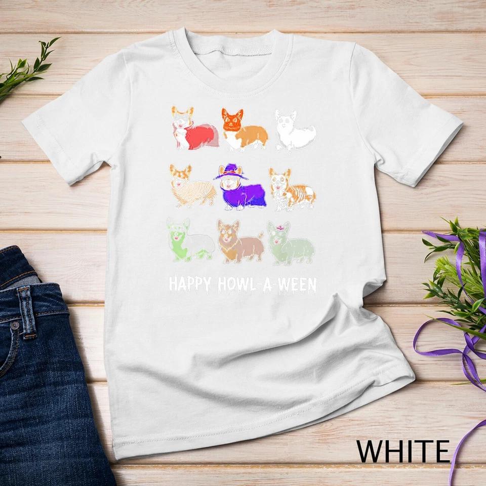Funny Corgi Dog Halloween Happy Howl-o-ween Unisex T-shirt 8 M