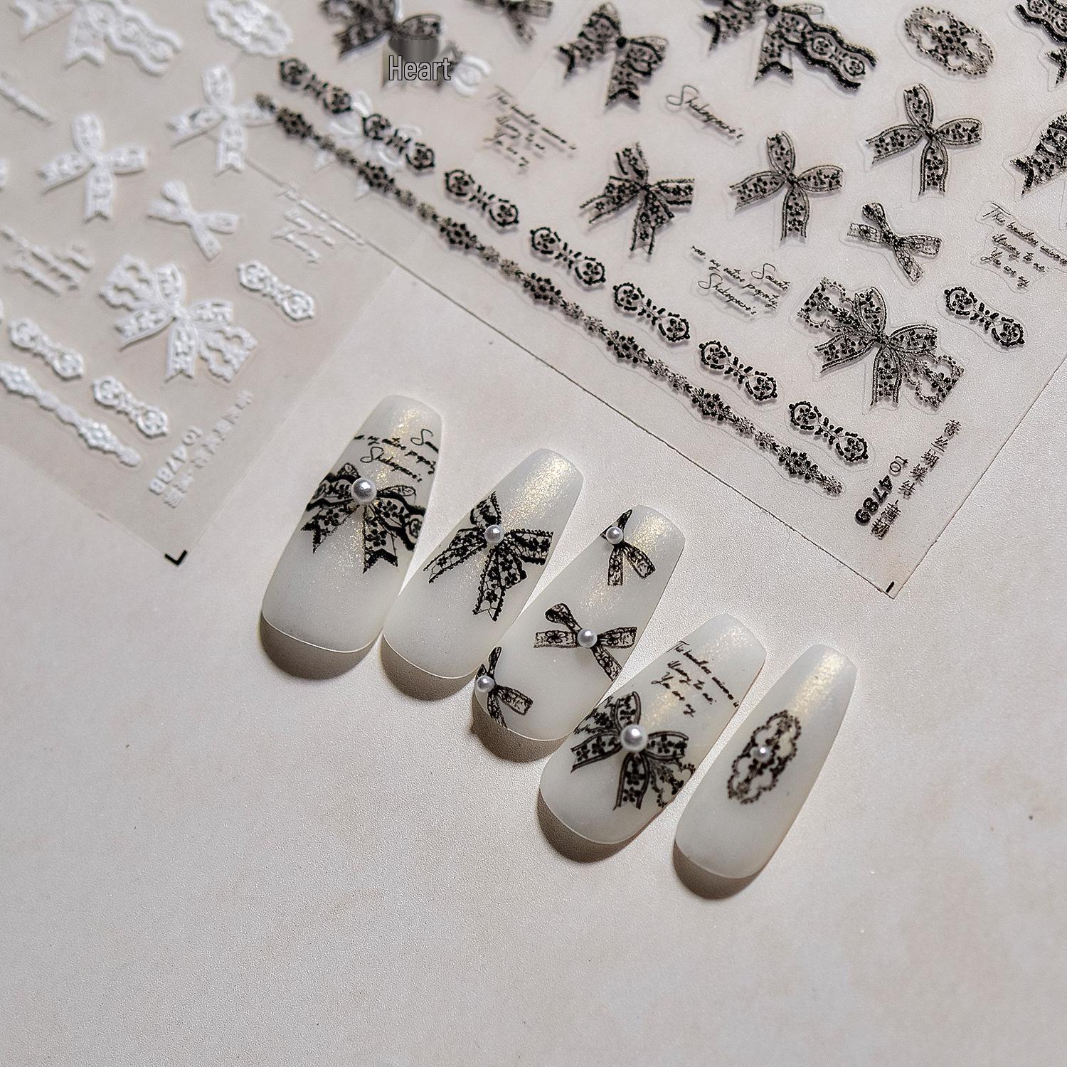 

Tomoni Ballet-Style Nail Stickers: Thin, Tough, Japanese Lace and Bow Nail Art
