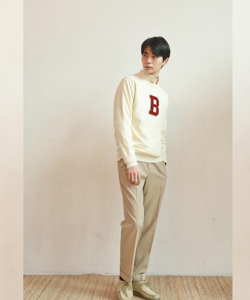 BELLIEF Wool Soft Two Tuck Adjust Pants (Beige)