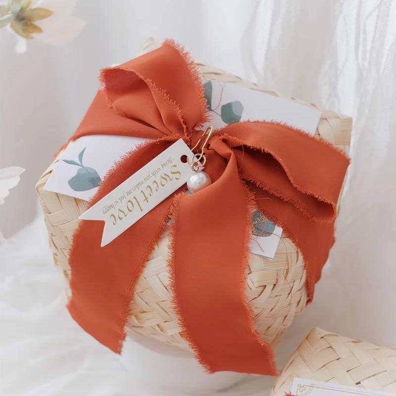 Handmade Bamboo Weaving Gift Box Bridesmaid Wedding Candy Packaging Baby Shower Favors Party Supplies Wholesale