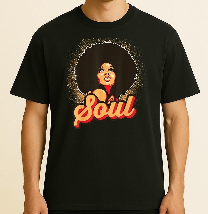 

70s Funk Afro Women Soul Retro Vintage Style Graphic Unisex T-Shirt XXXL