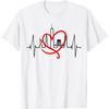 New York Skyline Heartbeat Statue Of Liberty I Love New York T-Shirt