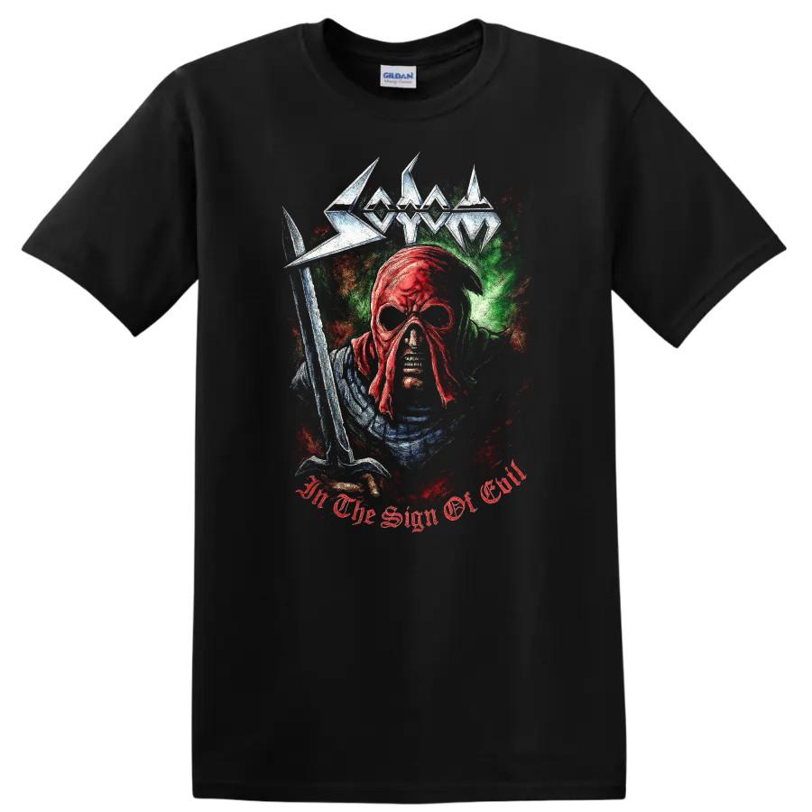 Heavy Metal Retro Art T Shirt Graphic Tee In The Sign Of Evil Warrior Style