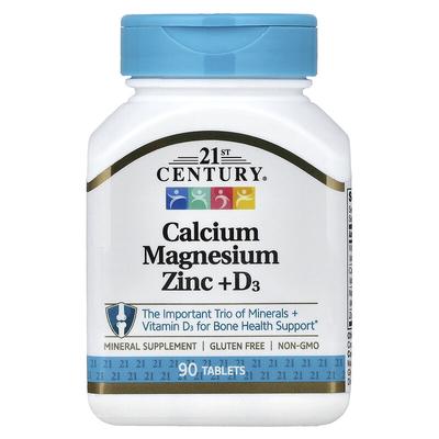 Calcium Magnésium Zinc + D3, 90 Comprimés