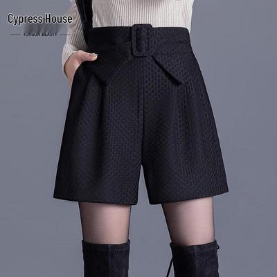Women's Elastic Waist Bowknot Wide-Leg Casual Shorts