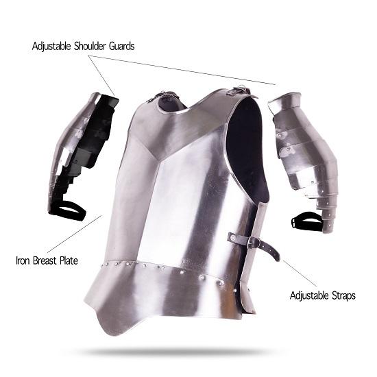 Medieval Times Shoulder Guard Steel Breastplate One Size Fits Most