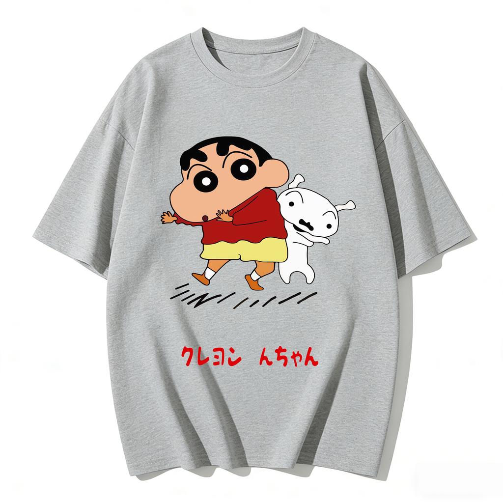 2026 Trendy Anime Crayon Shinchan Graphic Couple Tshirts Streetwear Family Matching Parentchild Clothing for Unisex Women Kids